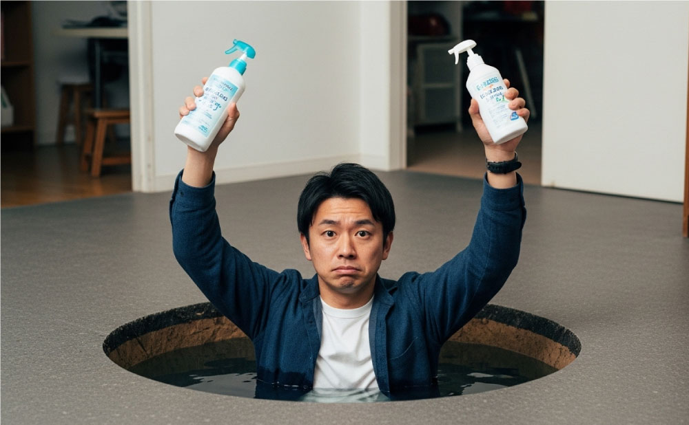 クレンジングの落とし穴にはまる男性