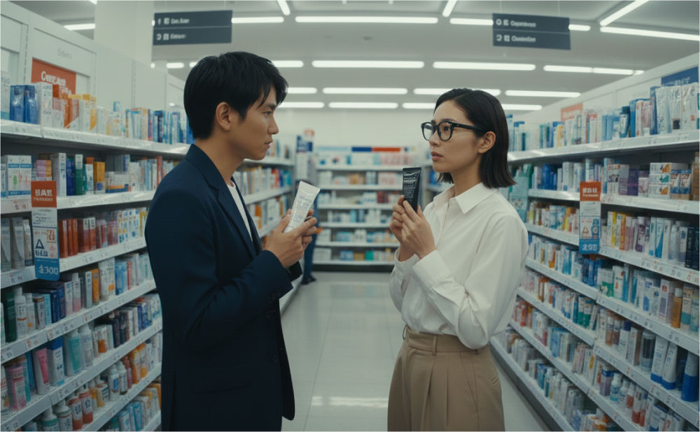 クレンザーと洗顔料の違いに悩む男女