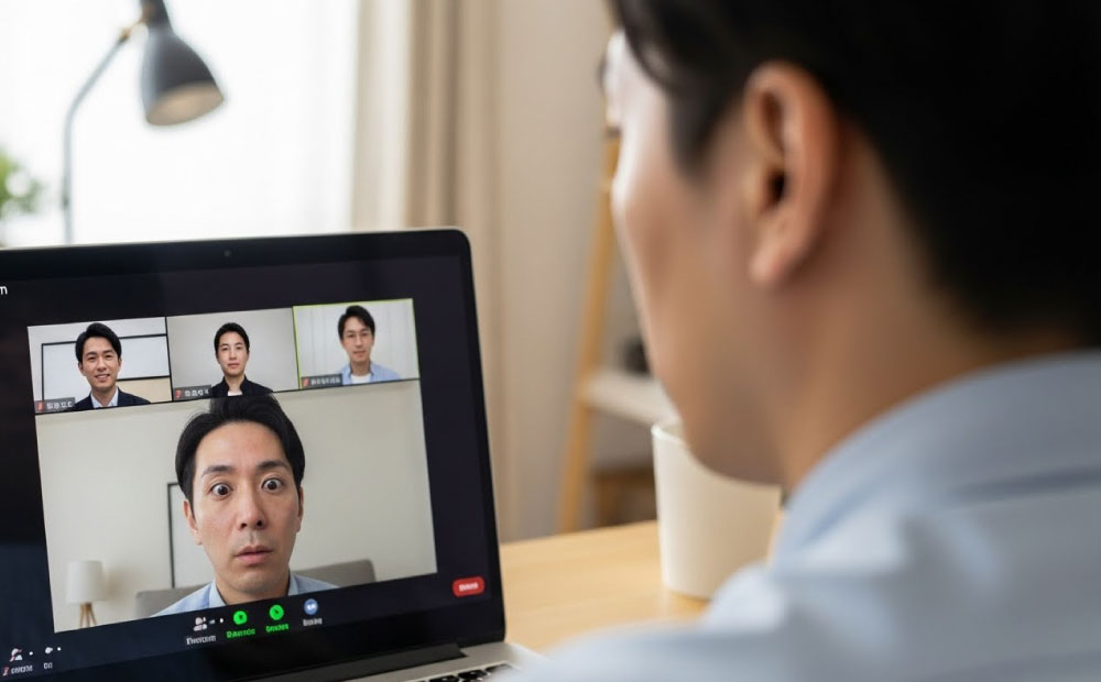 男の化粧水は気持ち悪い_画面に映る自分の顔に驚く