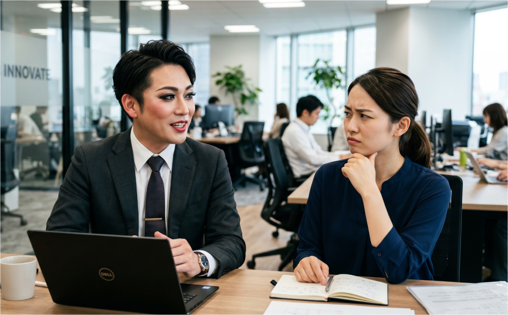 濃いメイクのおじさん